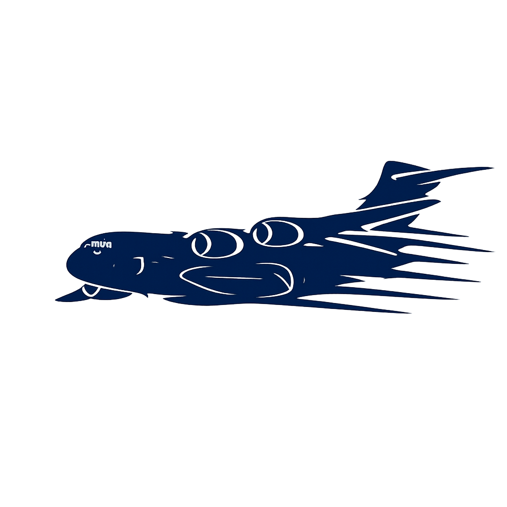 Fast Delivery icon use an air force cargo plane  It needs to be in navy blue  Make it sideways with no text  Dont make it cartoonish