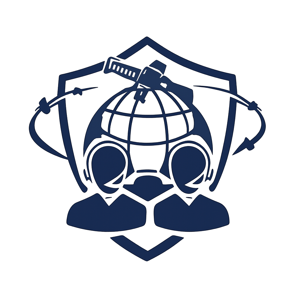 mission support icon in navy blue no text